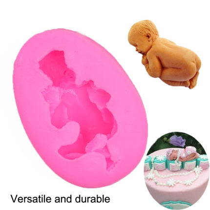 2 PCS Baby Styling Fondant Cake Chocolate Silicone Mold(Pink)-garmade.com