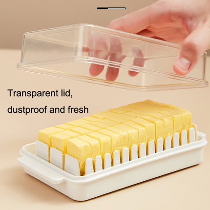 Transparent Large Capacity Butter Cut Storage Box(White)-garmade.com