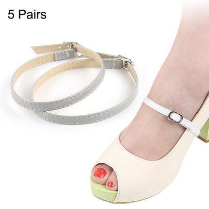 5 Pairs High Heels Leather Shoes Anti-heel Laces(Grey)-garmade.com