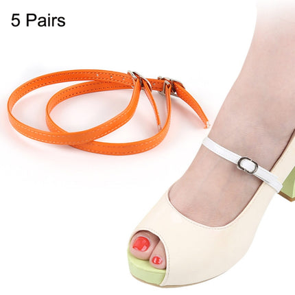 5 Pairs High Heels Leather Shoes Anti-heel Laces(Orange)-garmade.com