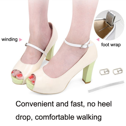 5 Pairs High Heels Leather Shoes Anti-heel Laces(White)-garmade.com