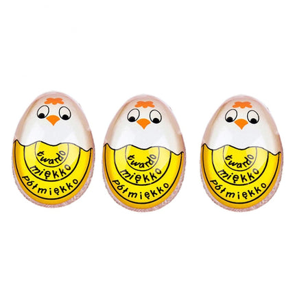 3 PCS Boiled Egg Timer Reminder Color-changing Cartoon Egg Timer, Specification: Yellow Chick-garmade.com