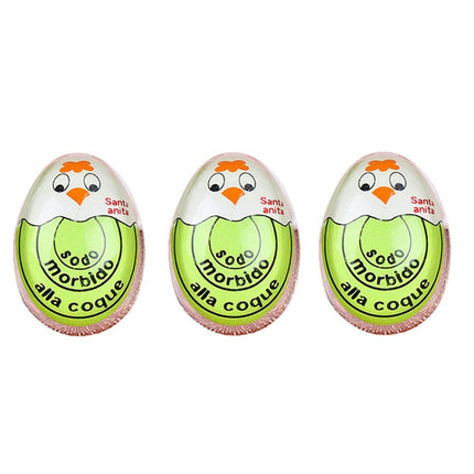 3 PCS Boiled Egg Timer Reminder Color-changing Cartoon Egg Timer, Specification: Green Chick-garmade.com