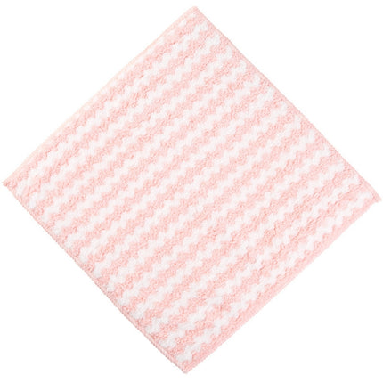 10 PCS Absorbent Wave Dish Cloth Rag Non-stick Oil Coral Velvet Dish Towel Random Color(30 x 30cm)-garmade.com