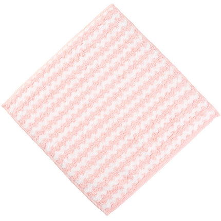 10 PCS Absorbent Wave Dish Cloth Rag Non-stick Oil Coral Velvet Dish Towel Random Color (25 x 25cm)-garmade.com