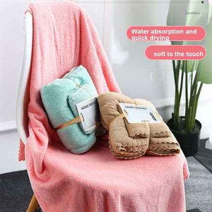 Bath Towel + Towel Set Can Wear Coral Fleece Beach Towel(Blue)-garmade.com