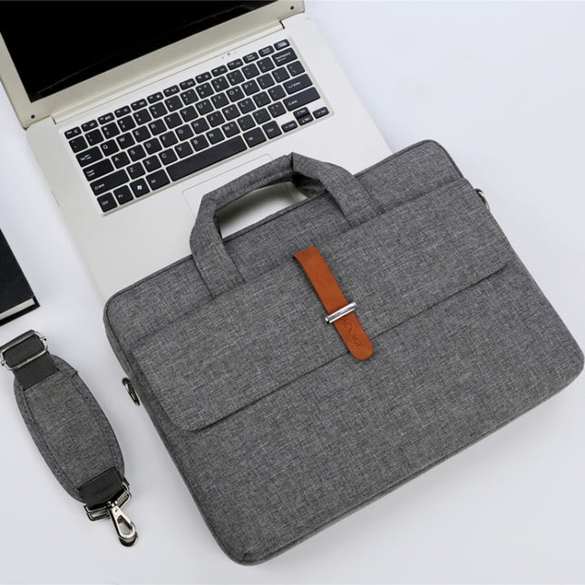 Multifunctional Wear-resistant Shoulder Handheld Laptop Bag, Size: 15 - 15.6 inch(Gray)-garmade.com