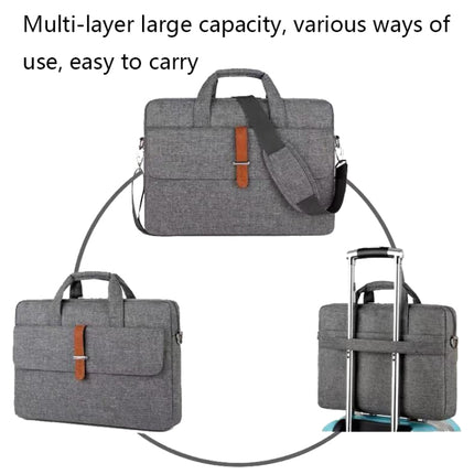 Multifunctional Wear-resistant Shoulder Handheld Laptop Bag, Size: 17 - 17.3 inch(Black)-garmade.com