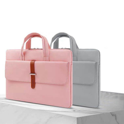 PU Waterproof Wear-resistant Laptop Bag, Size: 13-13.3 inch(Pink)-garmade.com