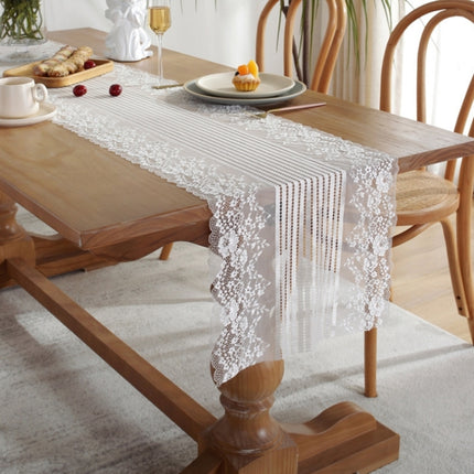Romantic Lace Table Runner Wedding Decoration, Size: 300cm(White Lace)-garmade.com