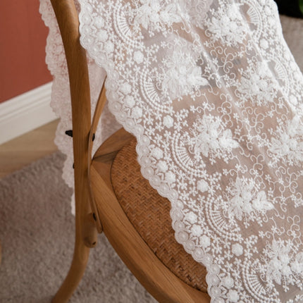 Romantic Lace Embroidered Table Runner Wedding Decoration, Size: 40x140cm(White)-garmade.com