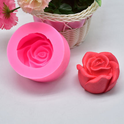 Three-dimensional Rose DIY Silicone Mold Cake Baking Decoration(Pink)-garmade.com