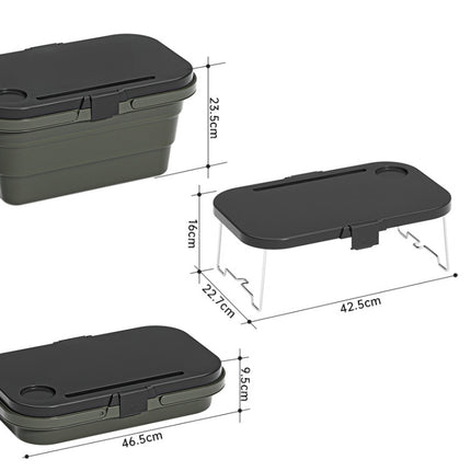 Camping Water Carry Basket Picnic Basket Outdoor Folding Box Can Be Used As Table(Random Color )-garmade.com