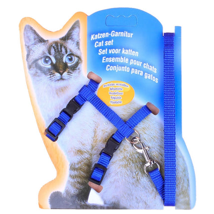 5 PCS I-shaped Nylon Cat Leash Pet Chest Strap(Blue)-garmade.com