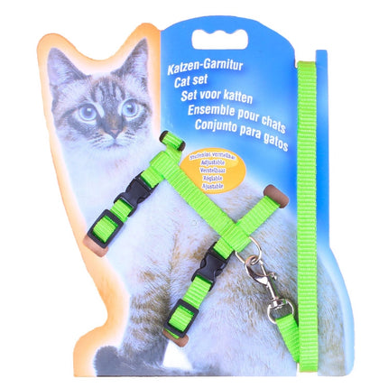 5 PCS I-shaped Nylon Cat Leash Pet Chest Strap(Green)-garmade.com