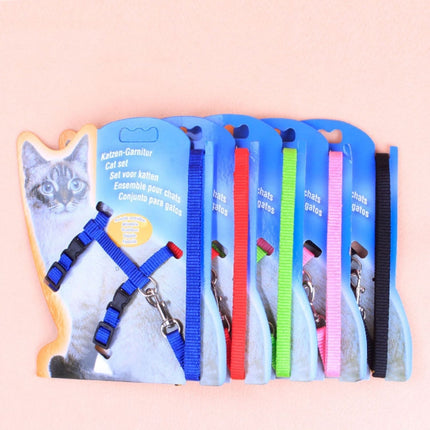 5 PCS I-shaped Nylon Cat Leash Pet Chest Strap(Blue)-garmade.com