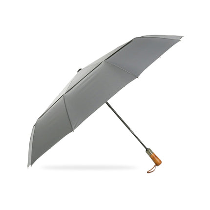 PARACHASE Ten-bone Double-layer Large Windproof Business Automatic Folding Umbrella(Grey)-garmade.com
