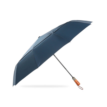 PARACHASE Ten-bone Double-layer Large Windproof Business Automatic Folding Umbrella(Navy)-garmade.com