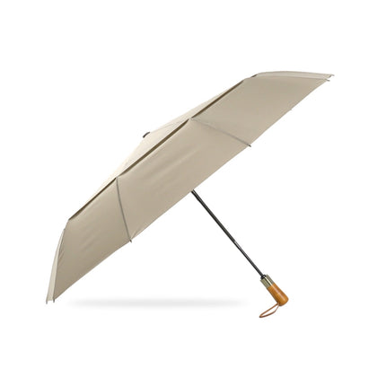 PARACHASE Ten-bone Double-layer Large Windproof Business Automatic Folding Umbrella(Khaki)-garmade.com