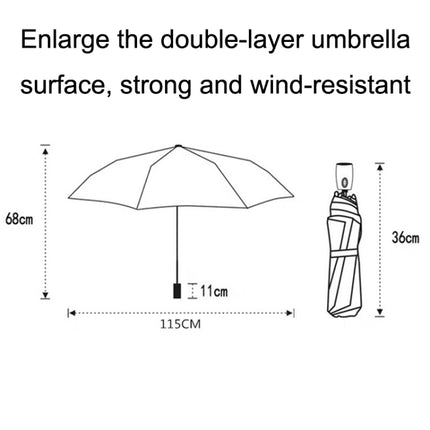 PARACHASE Ten-bone Double-layer Large Windproof Business Automatic Folding Umbrella(Khaki)-garmade.com