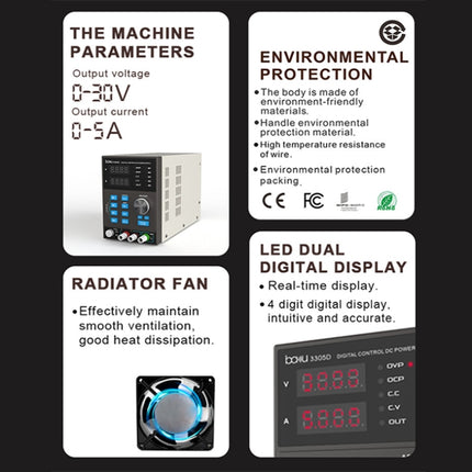 BAKU BA-3305D 5A/30V CNC DC High Power Supply(EU Plug)-garmade.com