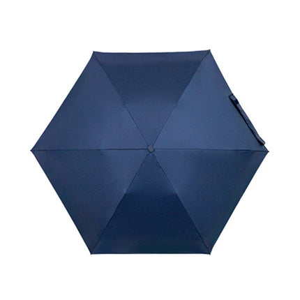 PARACHASE Mini Six Fold Bag Black Glue Sunside Sunscreen Anti-UV Sun Umbrella(Navy)-garmade.com