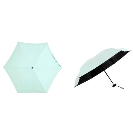 PARACHASE Mini Six Fold Bag Black Glue Sunside Sunscreen Anti-UV Sun Umbrella(Light Green)-garmade.com