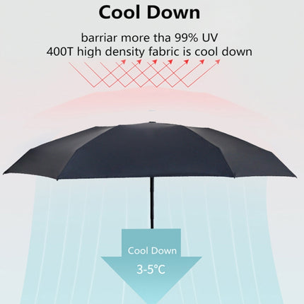PARACHASE Mini Six Fold Bag Black Glue Sunside Sunscreen Anti-UV Sun Umbrella(Beige)-garmade.com