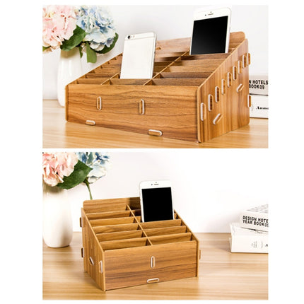 D-86 Office Conference Classroom Mobile Phone Storage Box, Style: 12 Grids (Walnut)-garmade.com