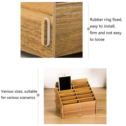 D-86 Office Conference Classroom Mobile Phone Storage Box, Style: 12 Grids (Oak)-garmade.com