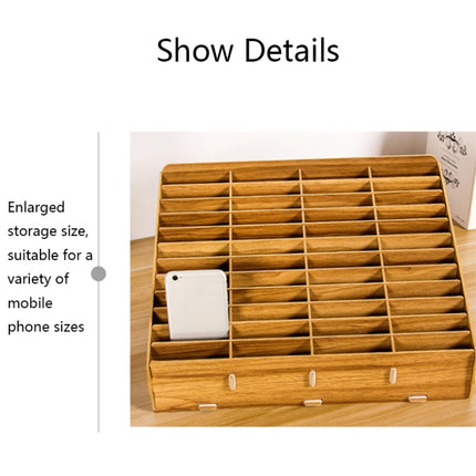 D-86 Office Conference Classroom Mobile Phone Storage Box, Style: 60 Grids (Oak)-garmade.com