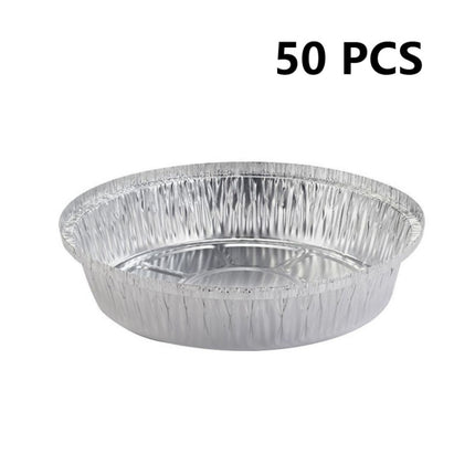 50 PCS / Set Thickened Circular Baking Tray Grilled Meat Paper, Specification: 7 inch(Silver White)-garmade.com