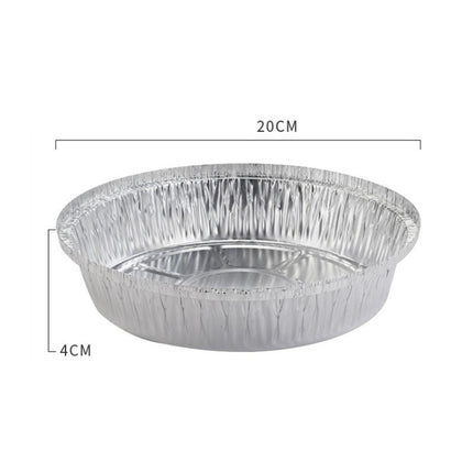 50 PCS / Set Thickened Circular Baking Tray Grilled Meat Paper, Specification: 8 inch(Silver White)-garmade.com