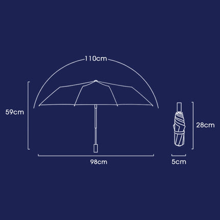 3-fold 8-bone Hand-opened Sunny and Rainy Umbrella Black Glue Sunscreen Umbrella(Khaki)-garmade.com