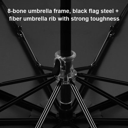 3-fold 8-bone Hand-opened Sunny and Rainy Umbrella Black Glue Sunscreen Umbrella(Khaki)-garmade.com