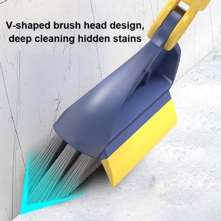 2 PCS Hard Bristle Crevice Brush Long Handle Floor Brush Wiper,Style: 2-section Rod(Deep Blue)-garmade.com