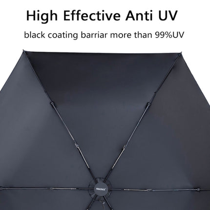 PARACHASE Carbon Fiber Light Portable Small Clever Black Glue Sunscreen Anti-UV Sun Umbrella(Black)-garmade.com