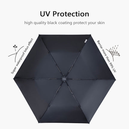 PARACHASE Carbon Fiber Light Portable Small Clever Black Glue Sunscreen Anti-UV Sun Umbrella(Black)-garmade.com