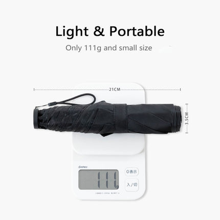 PARACHASE Carbon Fiber Light Portable Small Clever Black Glue Sunscreen Anti-UV Sun Umbrella(Black)-garmade.com
