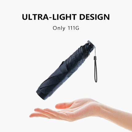 PARACHASE Carbon Fiber Light Portable Small Clever Black Glue Sunscreen Anti-UV Sun Umbrella(Khaki)-garmade.com