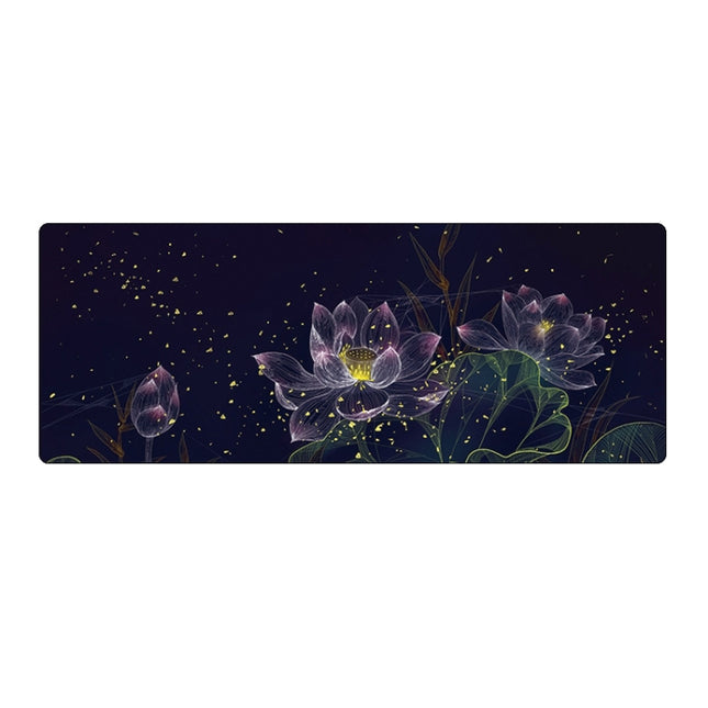 400x900x1.5mm Unlocked Large Desk Mouse Pad(2 Lotus)-garmade.com