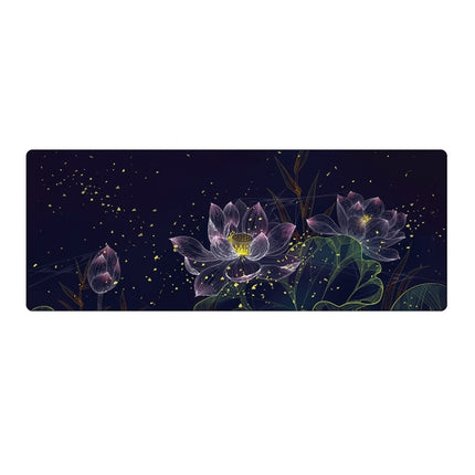 400x900x2mm Locked Large Desk Mouse Pad(2 Lotus)-garmade.com