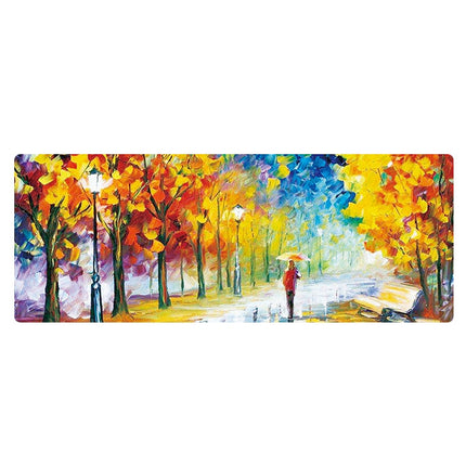 300x800x1.5mm Unlocked Am002 Large Oil Painting Desk Rubber Mouse Pad(Autumn Leaves)-garmade.com