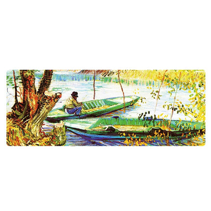 300x800x2mm Locked Am002 Large Oil Painting Desk Rubber Mouse Pad(Fisherman)-garmade.com