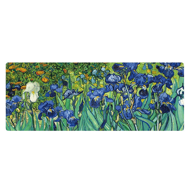 300x800x3mm Locked Am002 Large Oil Painting Desk Rubber Mouse Pad(Iris)-garmade.com