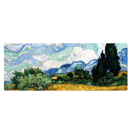 300x800x4mm Locked Am002 Large Oil Painting Desk Rubber Mouse Pad(Cypress)-garmade.com