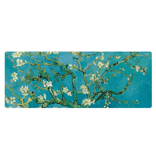 400x900x1.5mm Unlocked Am002 Large Oil Painting Desk Rubber Mouse Pad(Apricot Flower)-garmade.com