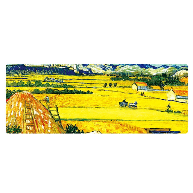400x900x5mm Locked Am002 Large Oil Painting Desk Rubber Mouse Pad(Wheat Field)-garmade.com