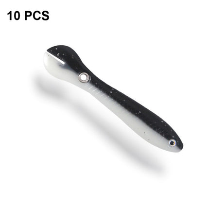 10 PCS Luya Bait Loach Bionic Bait Fishing Supplies, Specification: 6g / 10cm(Black and White)-garmade.com