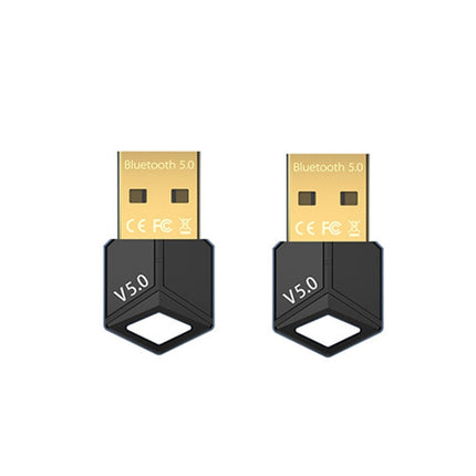 2 PCS USB Bluetooth Adapter 5.0PC Computer Wireless Audio Receive Transmitter, Color: Black-garmade.com